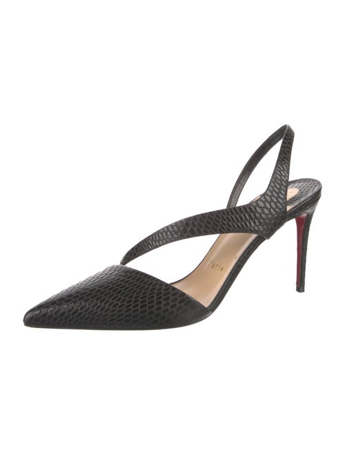 Christian Louboutin Embossed Leather Slingback Pumps