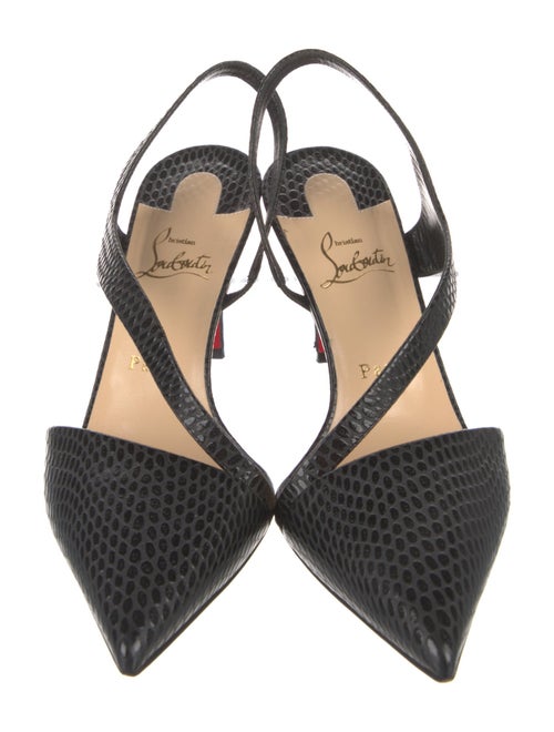 Christian Louboutin Embossed Leather Slingback Pumps