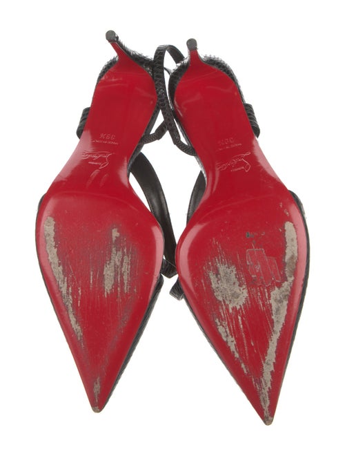 Christian Louboutin Embossed Leather Slingback Pumps