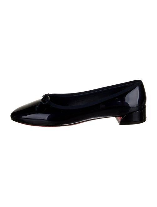 Christian Louboutin Patent Leather Bow Accents Ballet Flats