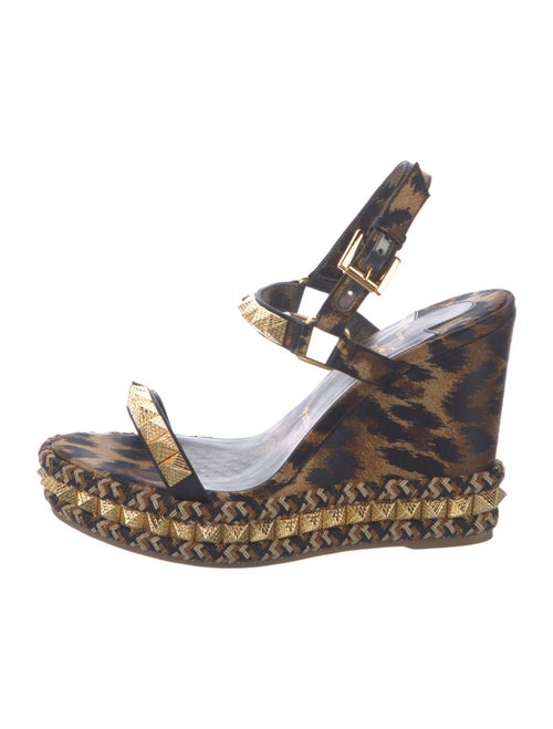 Christian Louboutin Rockstud Accents Printed Espadrilles
