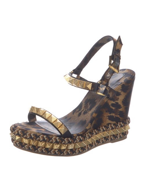 Christian Louboutin Rockstud Accents Printed Espadrilles