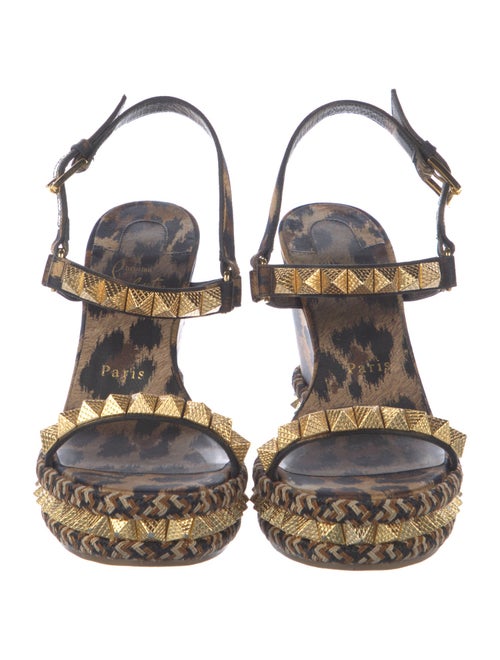 Christian Louboutin Rockstud Accents Printed Espadrilles