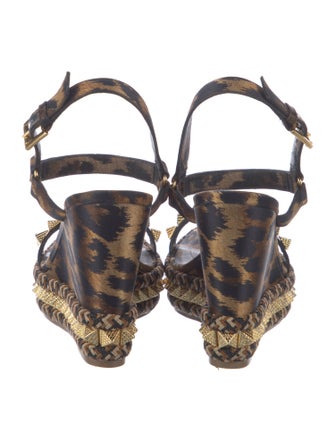 Christian Louboutin Rockstud Accents Printed Espadrilles