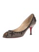 Christian Louboutin Printed Embroidered Accent D'Orsay Pumps