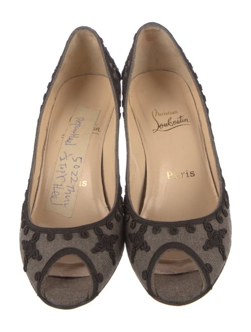 Christian Louboutin Printed Embroidered Accent D'Orsay Pumps