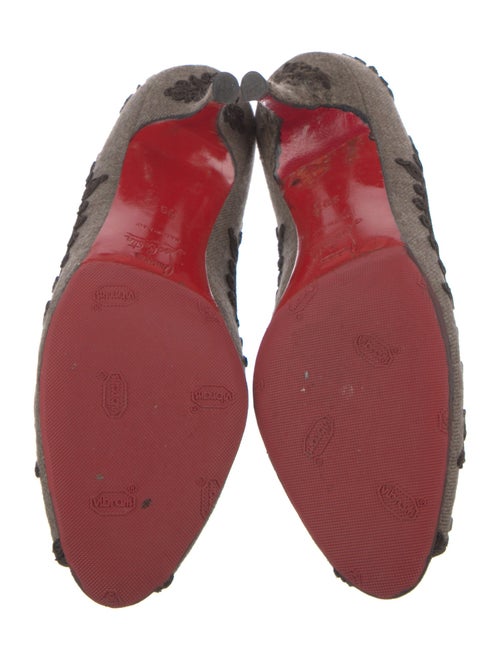 Christian Louboutin Printed Embroidered Accent D'Orsay Pumps