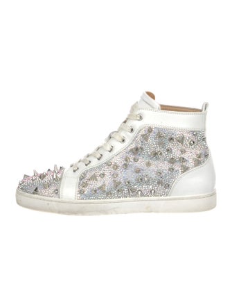 Christian Louboutin Leather Crystal Embellishments Sneakers