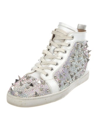 Christian Louboutin Leather Crystal Embellishments Sneakers