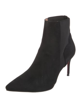 Christian Louboutin Louis Flat Veau Velours Suede Chelsea Boots
