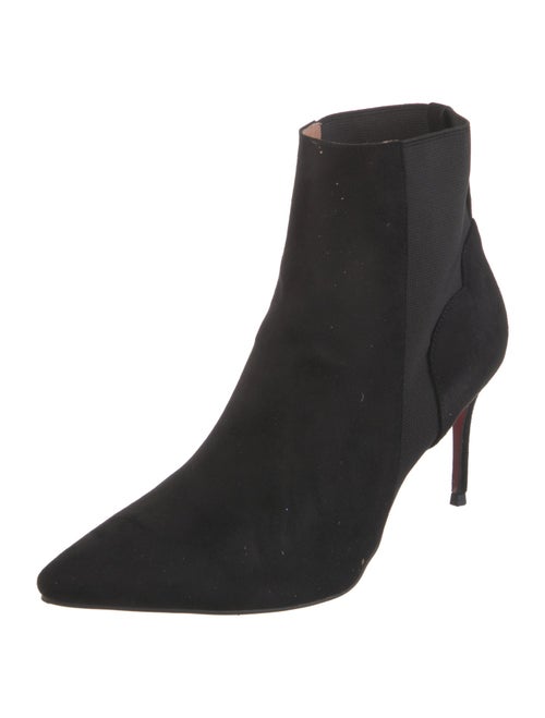 Christian Louboutin Louis Flat Veau Velours Suede Chelsea Boots