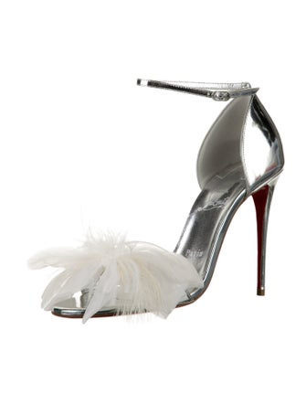 Christian Louboutin Patent Leather Bow Accents Sandals