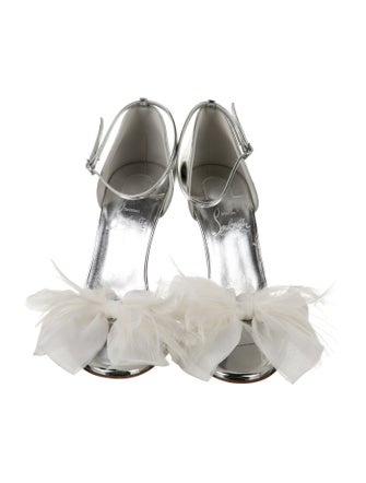 Christian Louboutin Patent Leather Bow Accents Sandals