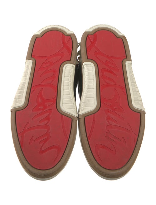 Christian Louboutin Suede Colorblock Pattern Sneakers
