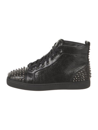 Christian Louboutin Spike Accents Leather Sneakers