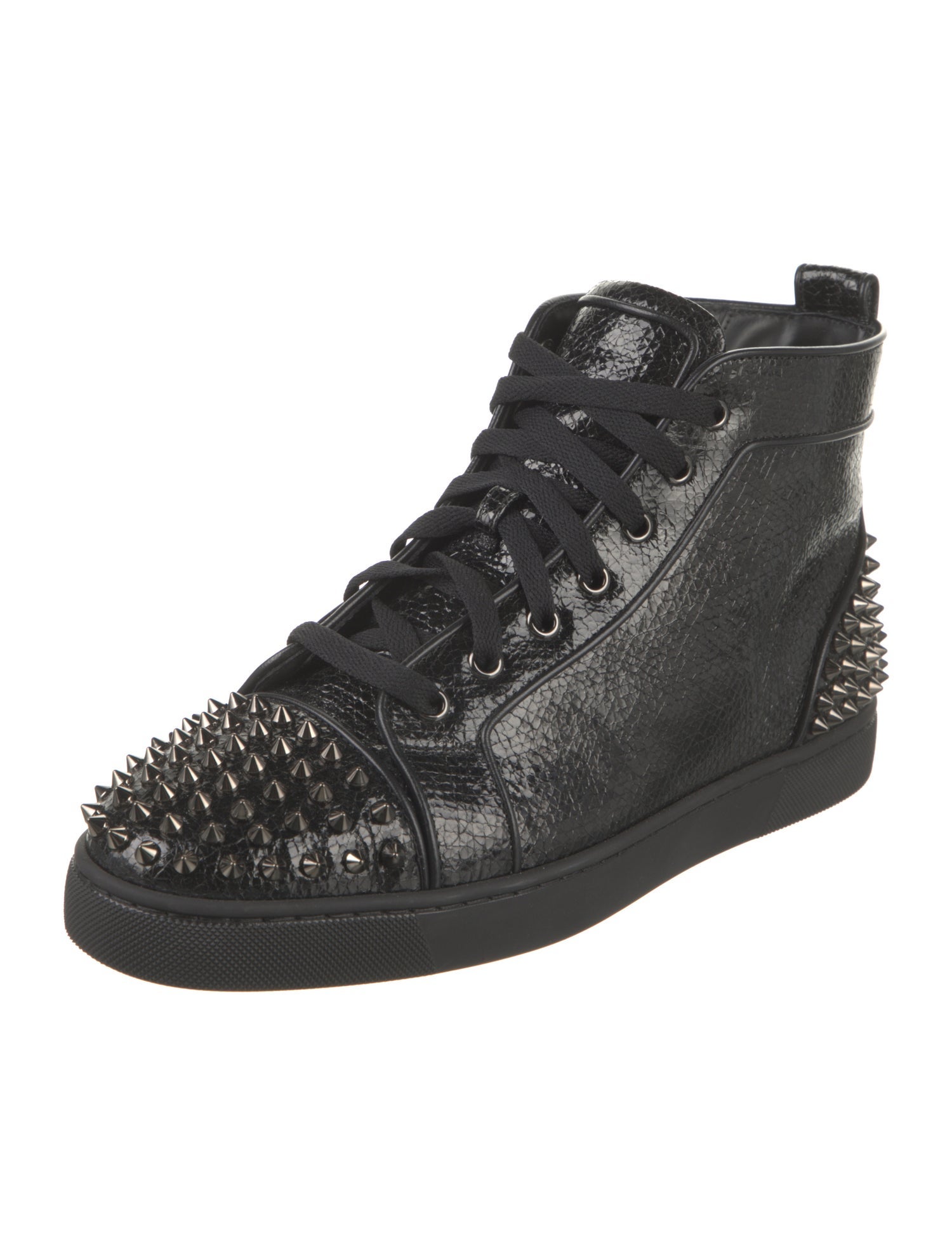 Christian Louboutin Spike Accents Leather Sneakers