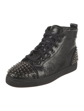 Christian Louboutin Spike Accents Leather Sneakers