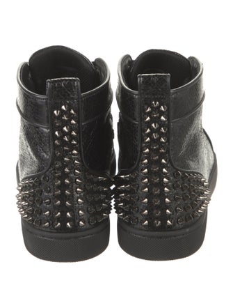 Christian Louboutin Spike Accents Leather Sneakers