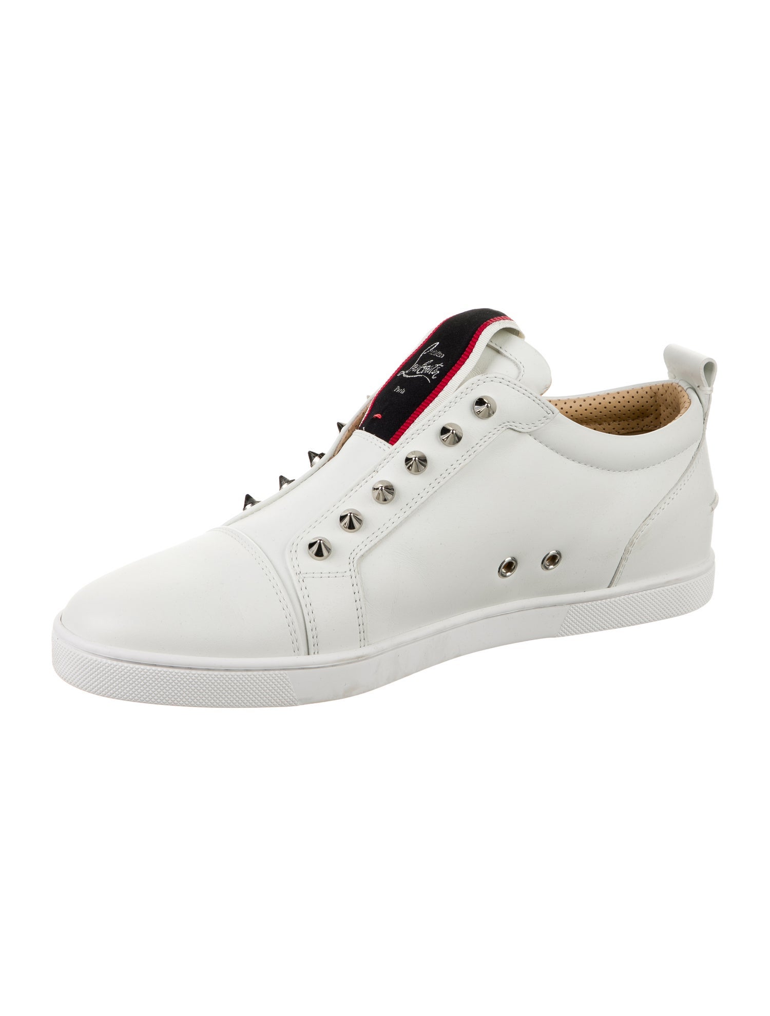 Christian Louboutin Spike Accents Leather Sneakers