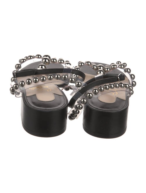 Christian Louboutin Leather Studded Accents T-Strap Sandals