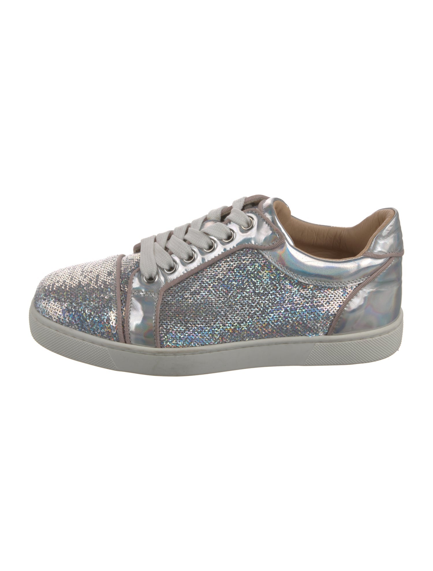 Christian Louboutin Sequins Leather Trim Embellishment Sneakers