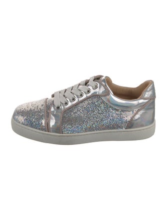 Christian Louboutin Sequins Leather Trim Embellishment Sneakers