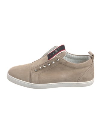 Christian Louboutin Spike Accents Suede Sneakers