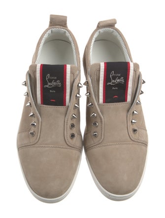 Christian Louboutin Spike Accents Suede Sneakers