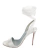 Christian Louboutin Satin Mesh Accents Slingback Sandals