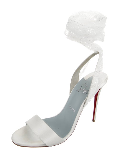 Christian Louboutin Satin Mesh Accents Slingback Sandals