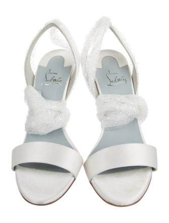 Christian Louboutin Satin Mesh Accents Slingback Sandals