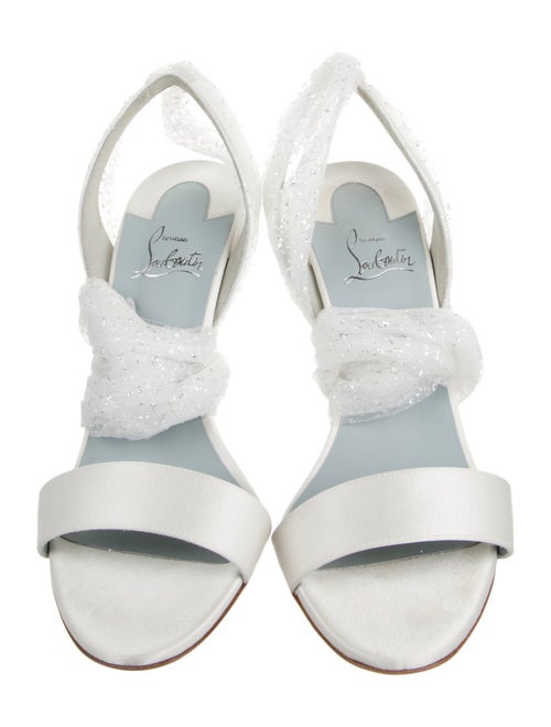 Christian Louboutin Satin Mesh Accents Slingback Sandals