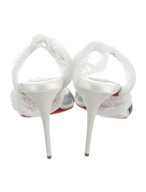 Christian Louboutin Satin Mesh Accents Slingback Sandals