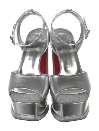 Christian Louboutin Leather Glitter Accents Sandals
