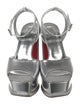 Christian Louboutin Leather Glitter Accents Sandals