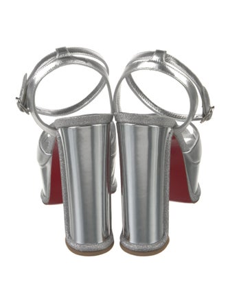 Christian Louboutin Leather Glitter Accents Sandals