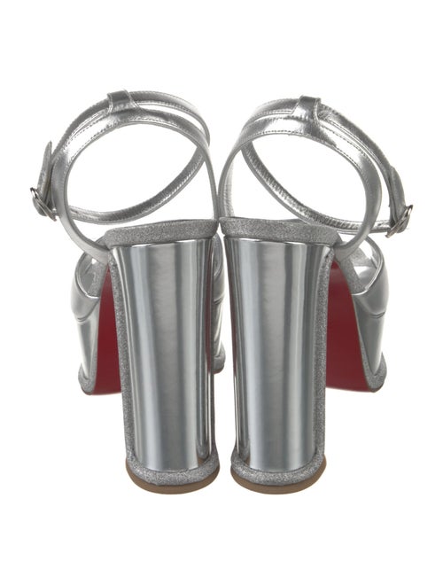 Christian Louboutin Leather Glitter Accents Sandals