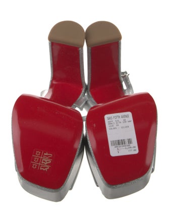 Christian Louboutin Leather Glitter Accents Sandals