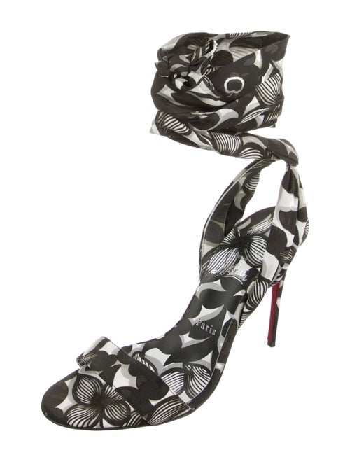 Christian Louboutin Satin Printed Gladiator Sandals