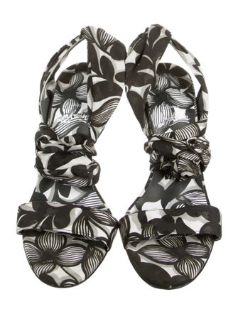 Christian Louboutin Satin Printed Gladiator Sandals