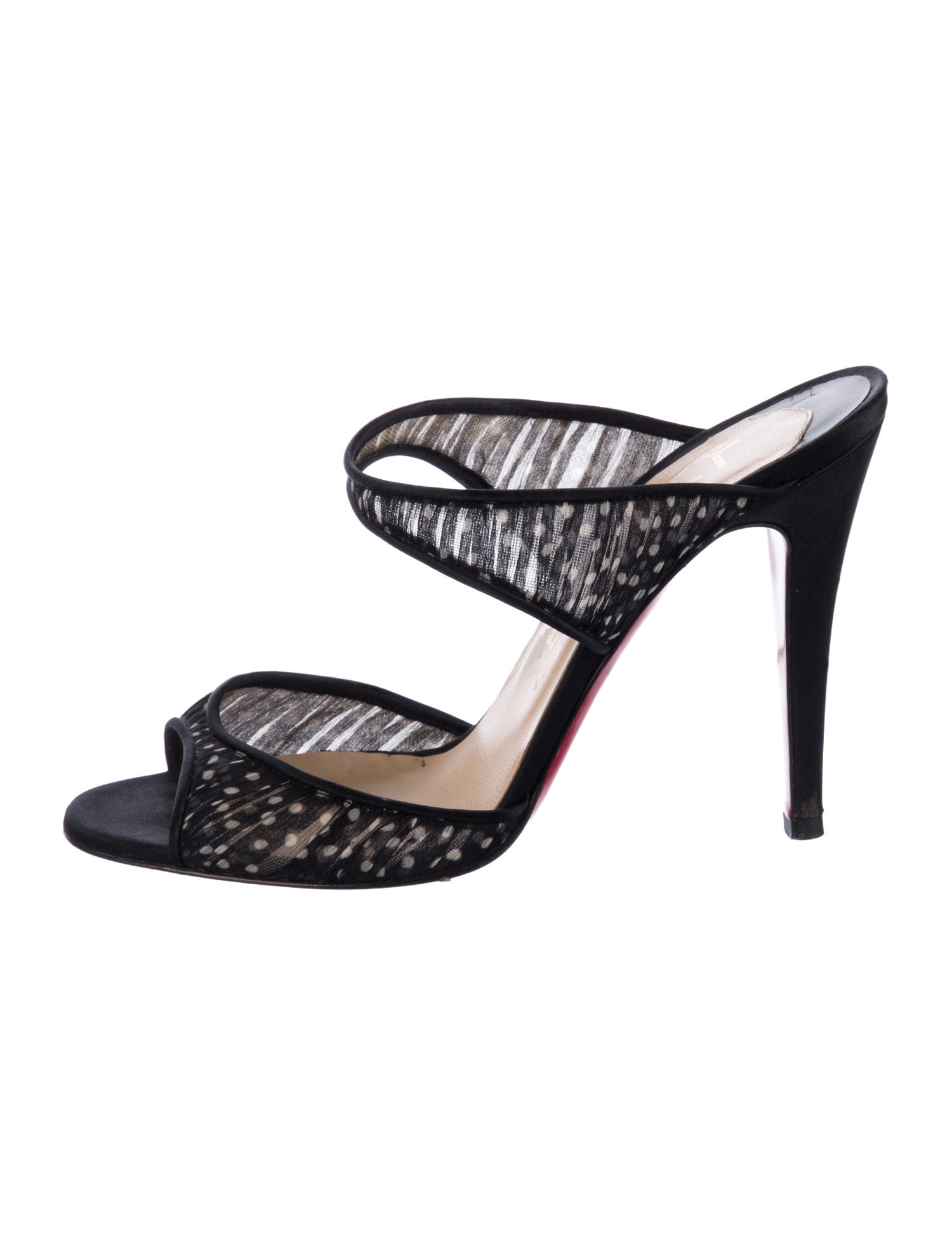 Christian Louboutin Mesh Polka Dot Print Slides