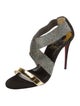 Christian Louboutin Suede Mesh Accents Slingback Sandals