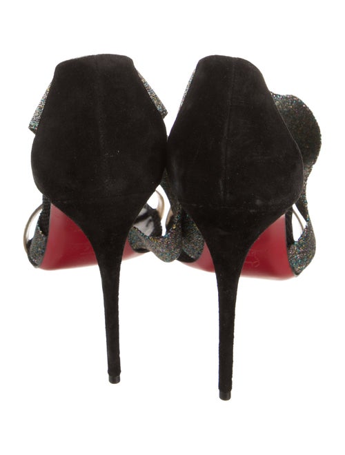 Christian Louboutin Suede Mesh Accents Slingback Sandals