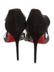 Christian Louboutin Suede Mesh Accents Slingback Sandals