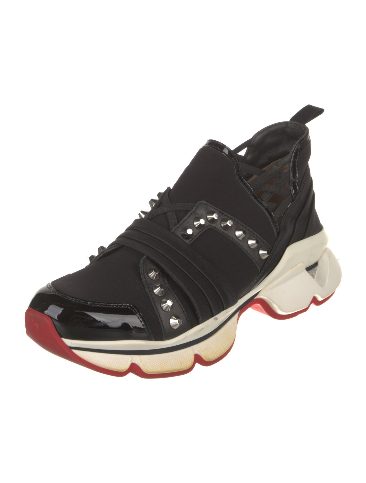 Christian Louboutin Printed Studded Accents Sock Sneakers