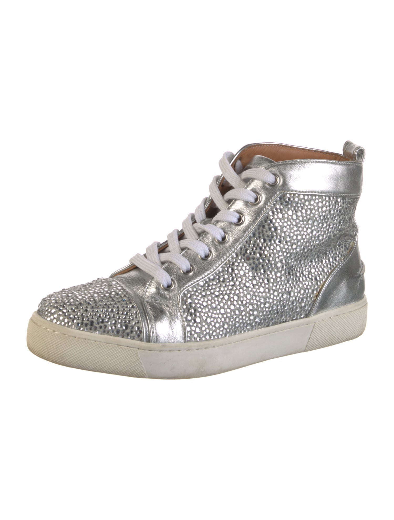 Christian Louboutin Leather Crystal Embellishments Sneakers