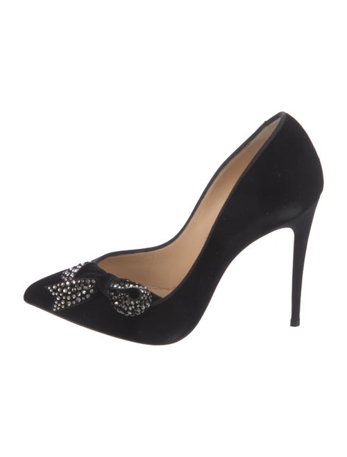 Christian Louboutin Velvet Bow Accents Pumps