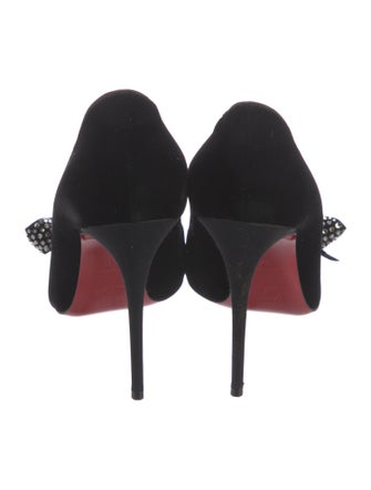 Christian Louboutin Velvet Bow Accents Pumps