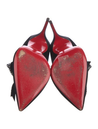 Christian Louboutin Velvet Bow Accents Pumps