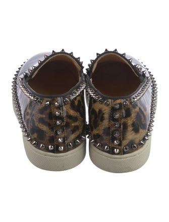 Christian Louboutin Spike Accents Patent Leather Loafers